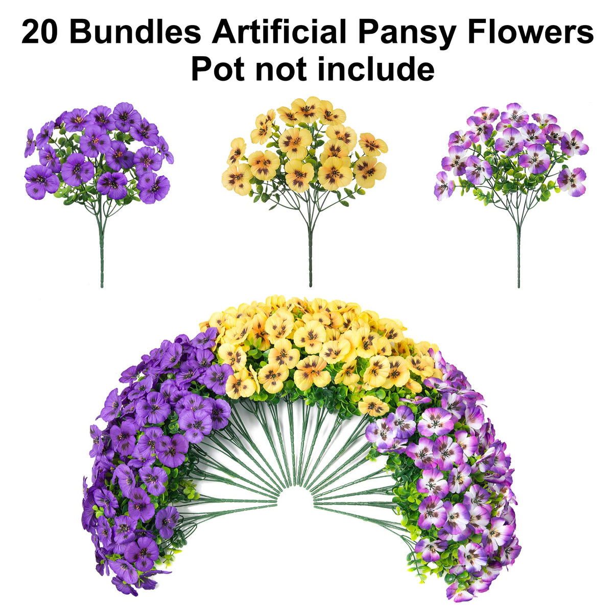 Ivydale pansies front porch decor; UV-safe petals endure sun exposure.