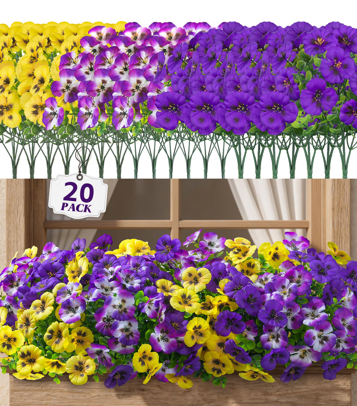 Ivydale pansies UV-resistant material close-up; durable petals for year-round color.