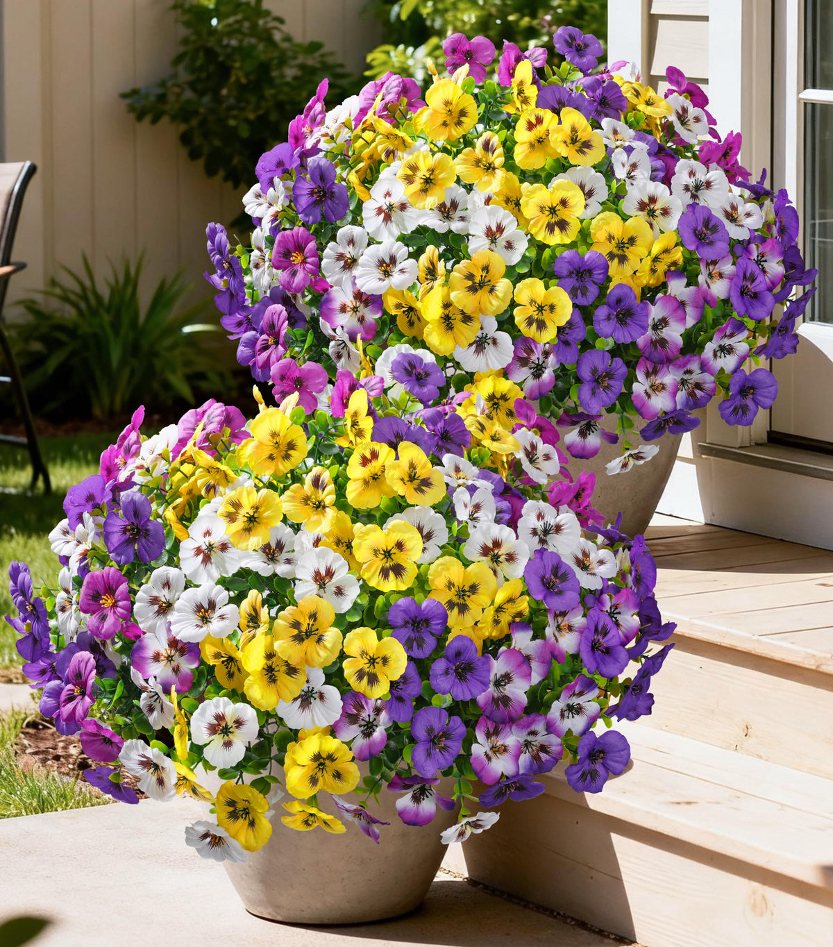 Ivydale pansy window box display adds year-round appeal to homes.