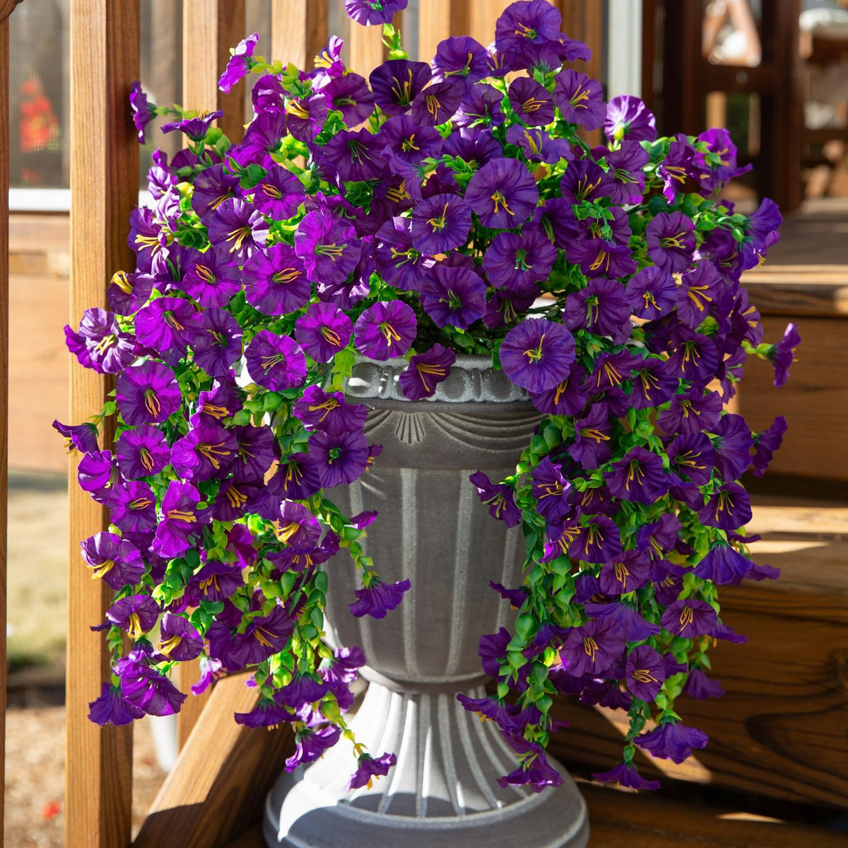 Ivydale patio decor with fake flowers for easy upkeep