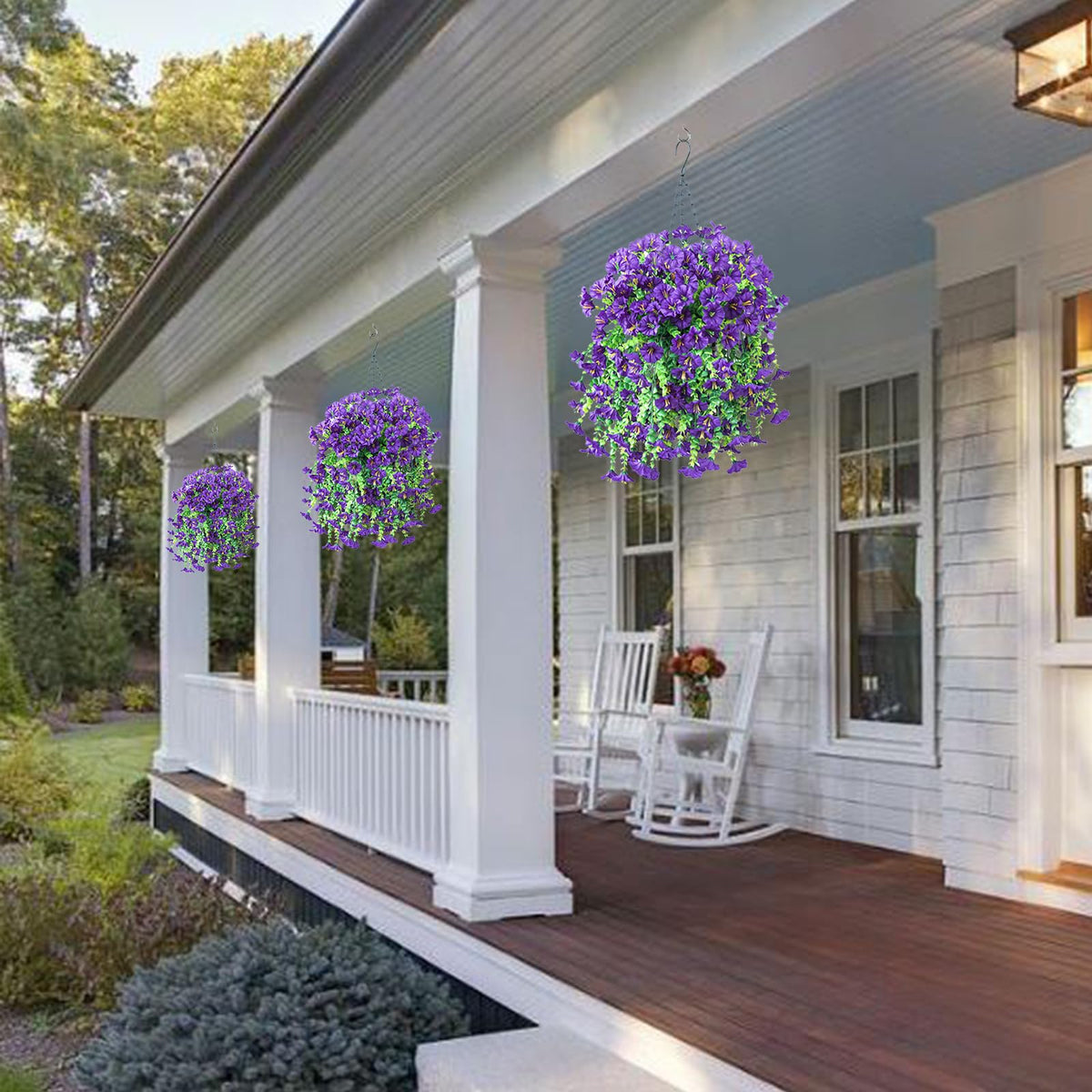 Ivydale purple petunias hanging flowers offer year-round color