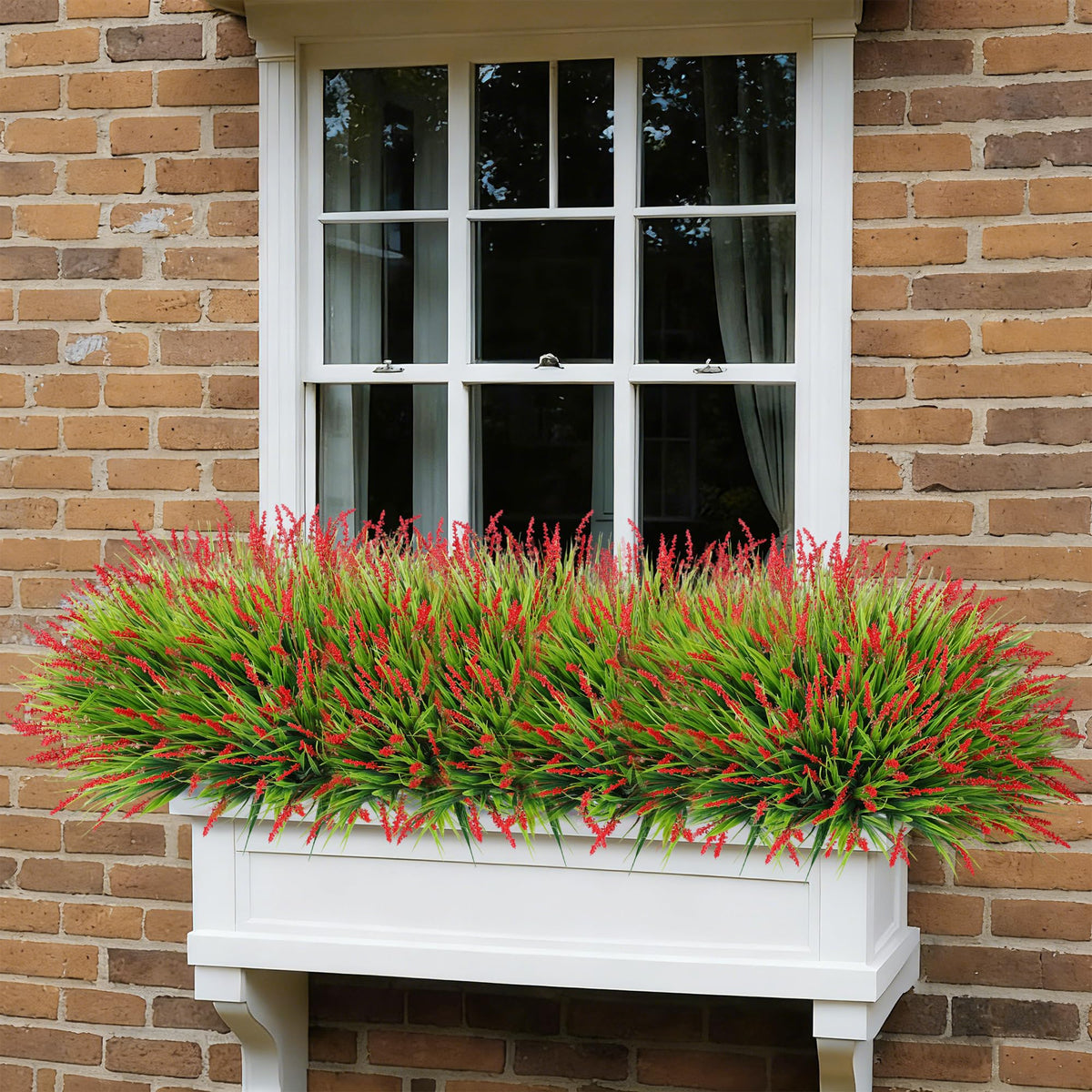 Ivydale red monkey grass faux plant for vibrant porch accents.