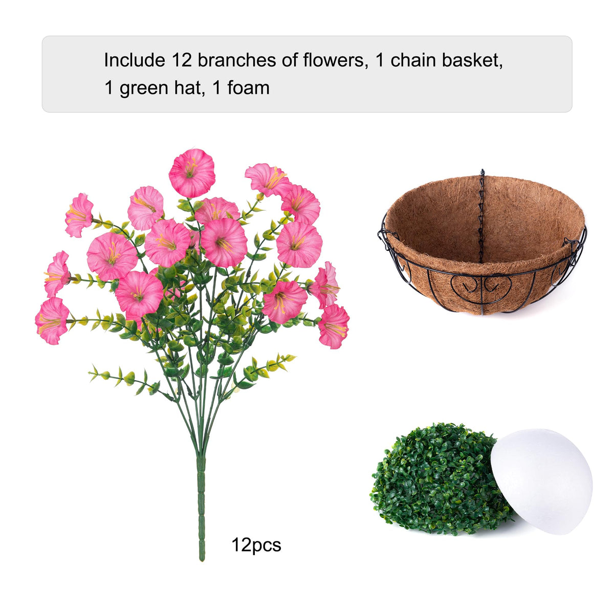 Ivydale silk morning glory with eucalyptus leaves for year-round color