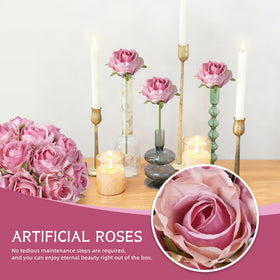 Ivydale silk rose stems with flexible wiring for versatile vase arrangements.