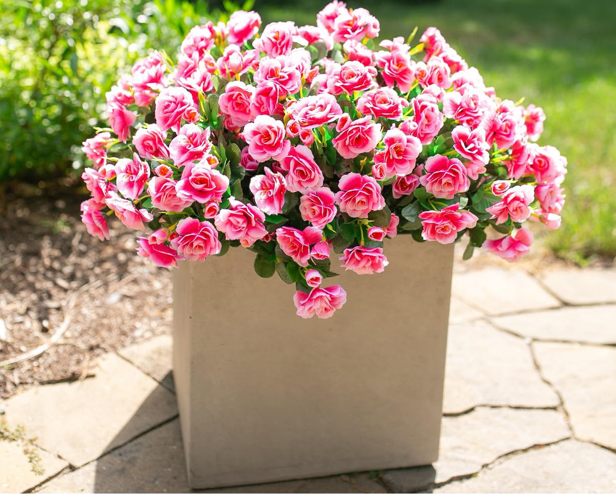 Ivydale UV-resistant silk camellia stays vibrant in sun for year-round outdoor display