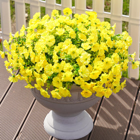 Ivydale all-season faux flowers add lasting color to yards, balconies, and entryways.