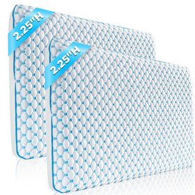 Iwacool flat memory foam pillow front view with cooling design for stomach sleepers