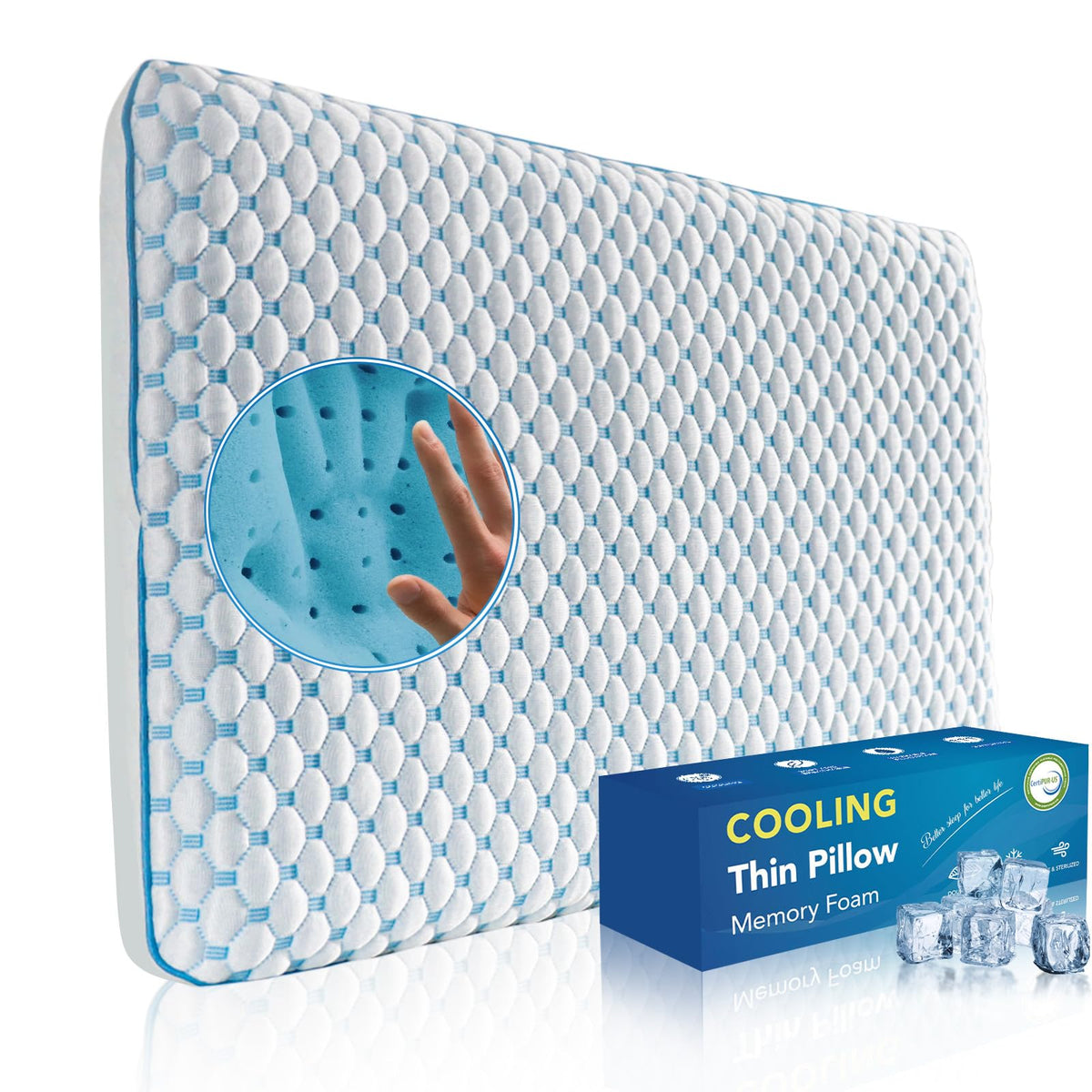 Iwacool Stomach Sleeping Pillow with ventilation holes for breathable cooling.