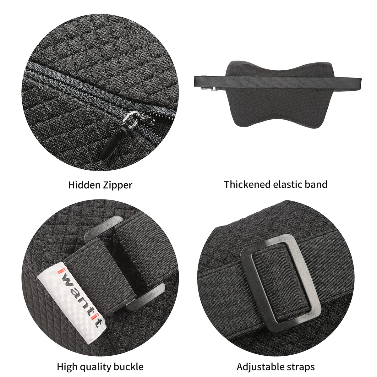 iwantit car neck pillow breathable cover with stitching for year-round comfort