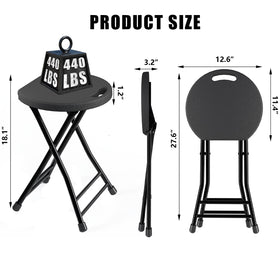 IWDOO folding stool anti-slip feet stabilize on wood or tile surfaces