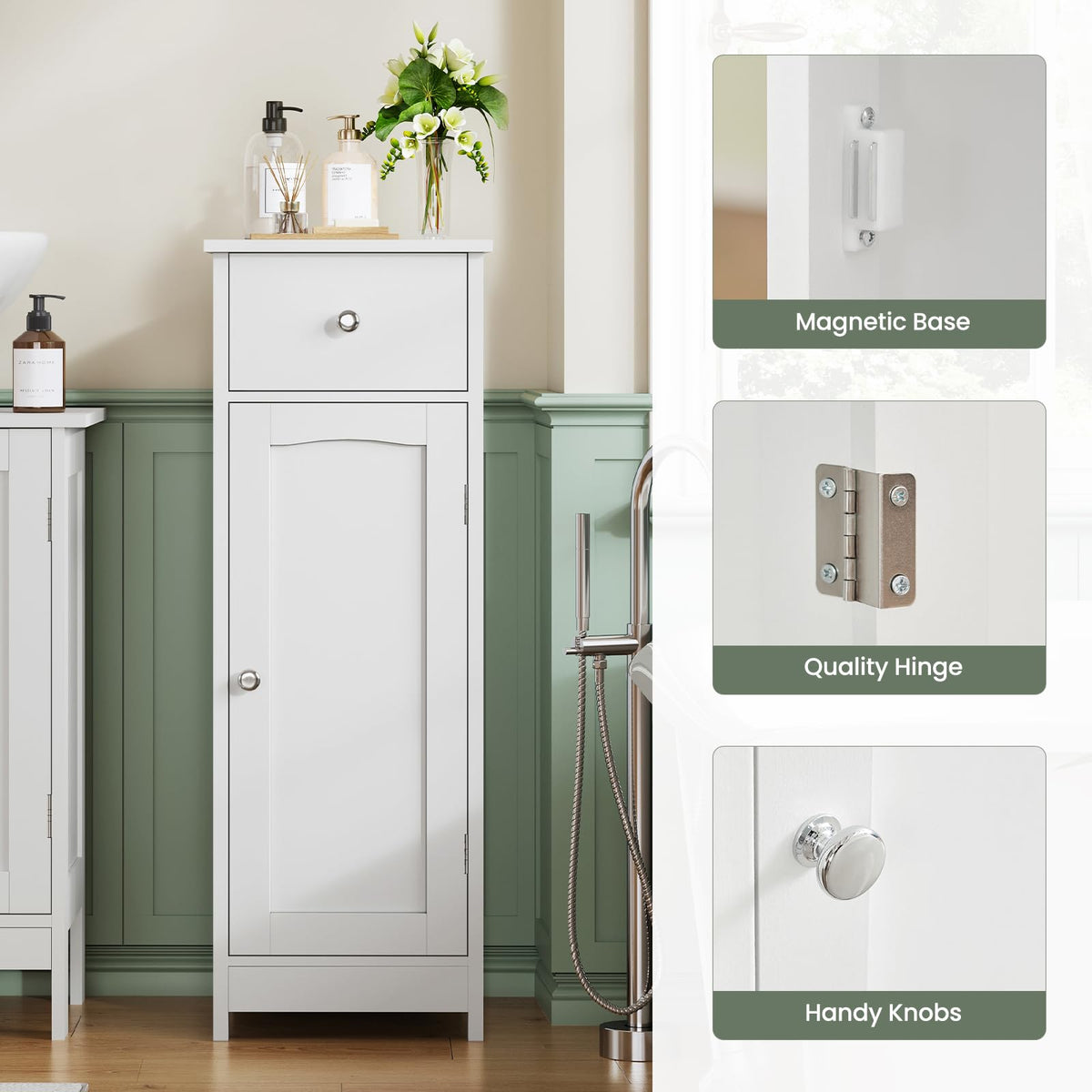 Iwell cabinet knobs in silvery finish add easy grip and style.