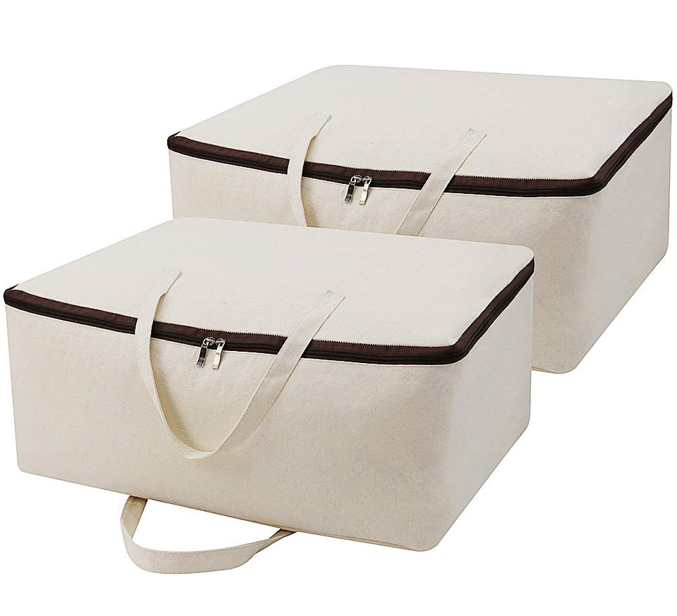 iwill CREATE PRO heavy-duty canvas storage bag, open for easy duvet loading.