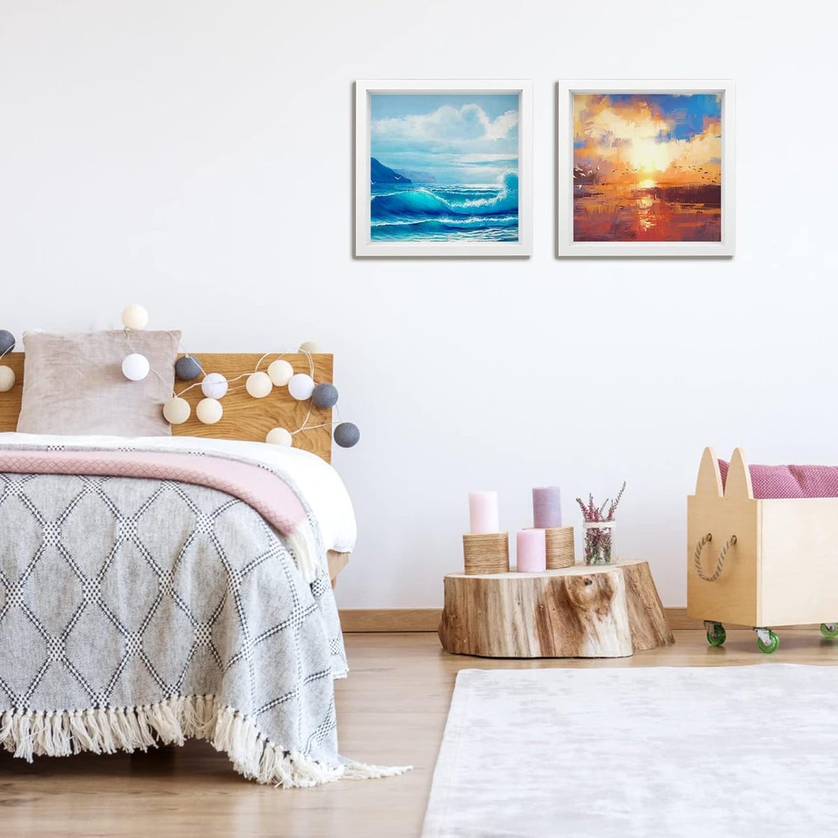 IWOLOMI shadow box easel-back option supports tabletop display