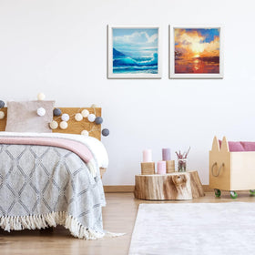 IWOLOMI shadow box easel-back option supports tabletop display