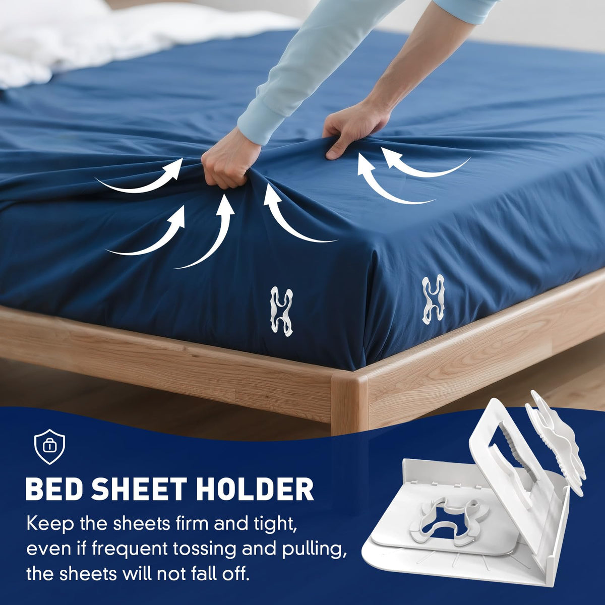 IXBIXB bed sheet holders easy tool-free installation in seconds.