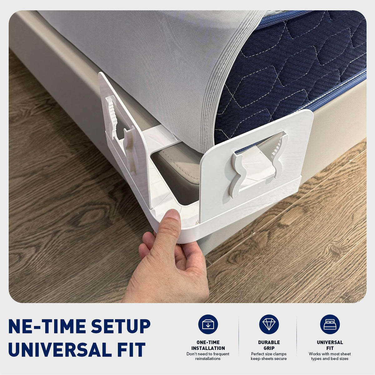 IXBIXB bed sheet holders hidden profile stays under the sheet.