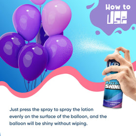 Inflated balloons ready for display after applying ixirpro Shine Spray.