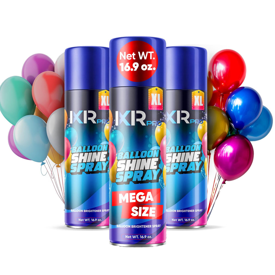 ixirpro Balloon Shine Spray can front delivers bold gloss on balloons.