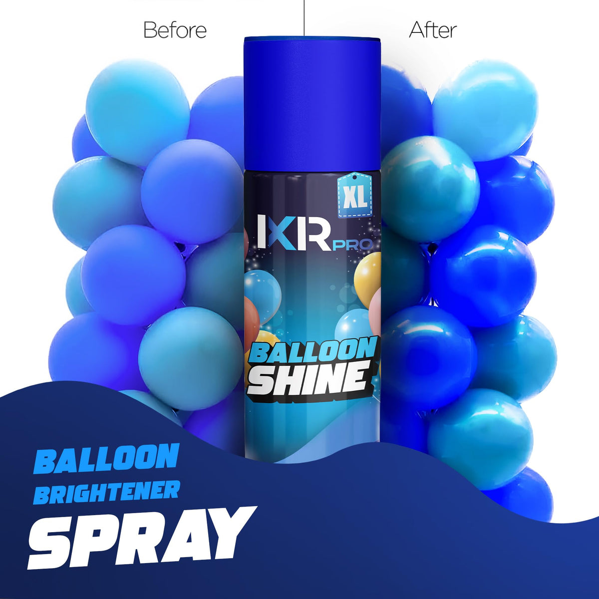 Wedding balloon décor enhanced with ixirpro Balloon Shine Spray.