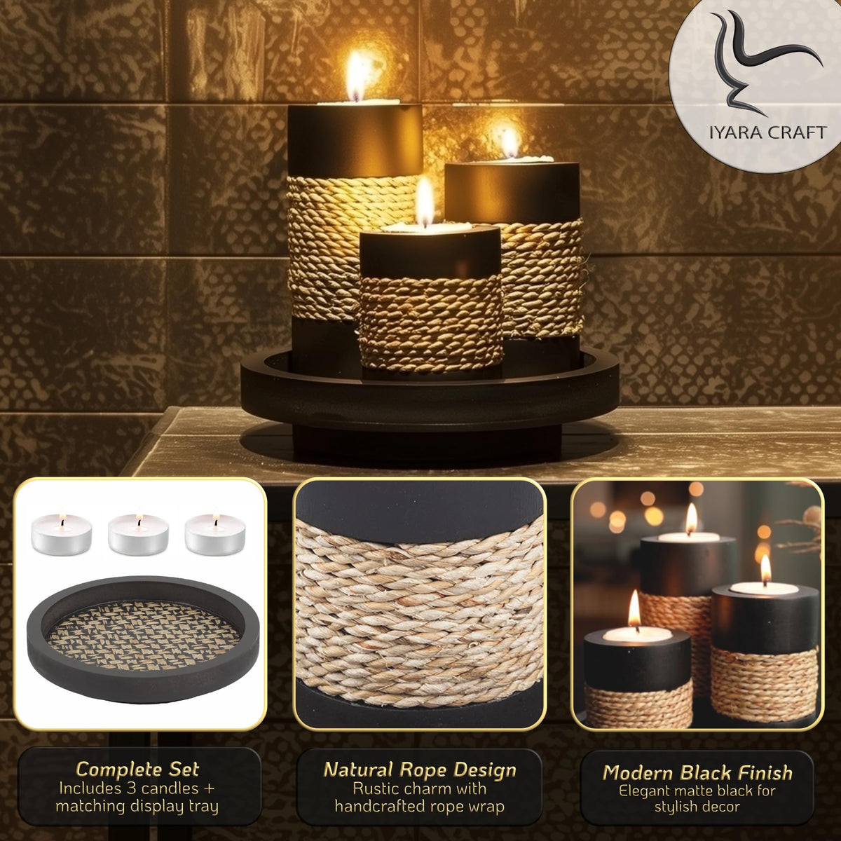 IYARA CRAFT Elegant dining-table centerpiece for everyday ambiance and special occasions.