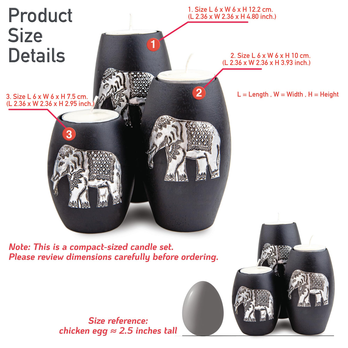 IYARA CRAFT decorative tray with 3 elephants, ideal for rustic holiday décor.