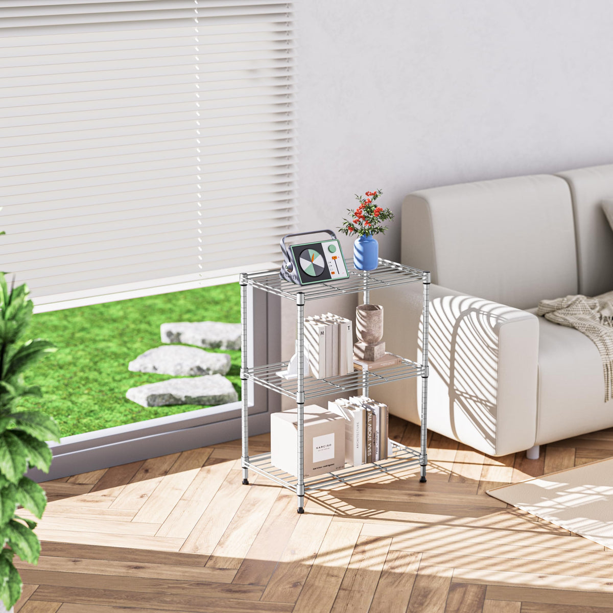 IZEUK 3-tier shelf adjustable shelves demonstrates flexible organization