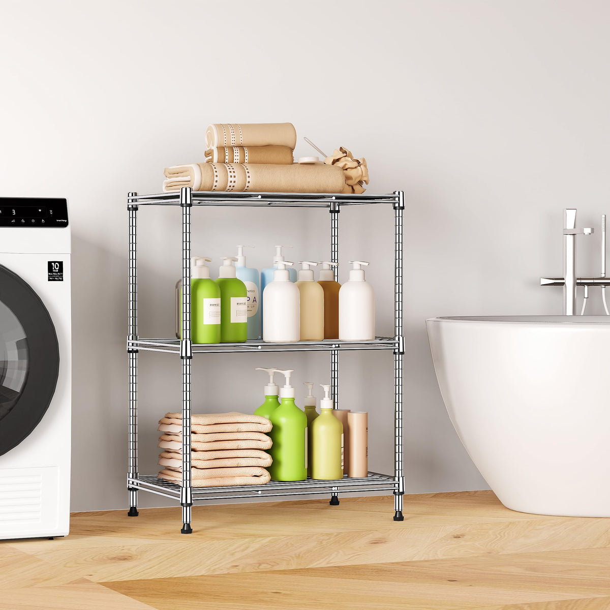 IZEUK 3-tier shelf pantry kitchen organization in action