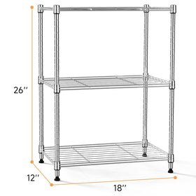 IZEUK 3-tier shelf sturdy wire frame highlights heavy-duty support