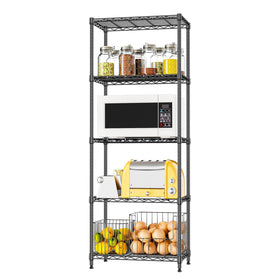 IZEUK 5-Shelf adjustable steel wire shelving unit for versatile home storage.
