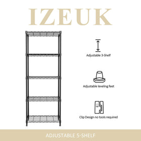 IZEUK rust-resistant powder-coated wire shelf prevents corrosion for durable organization.