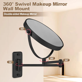 IZHIBATU extendable arm mirror extending up to 17 inches for versatile use.