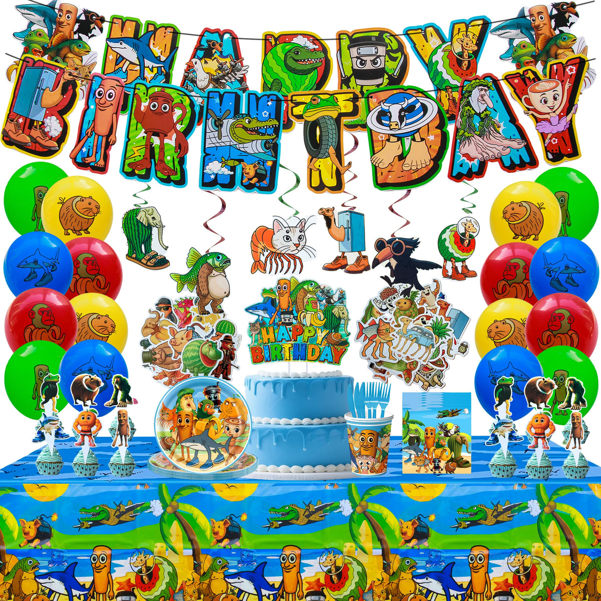 J6&H6 Brainrot banner enhances party visuals and photo-worthy moments.
