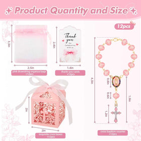 J6&H6 thank-you cards in pink coordinate with favors for a polished finish.