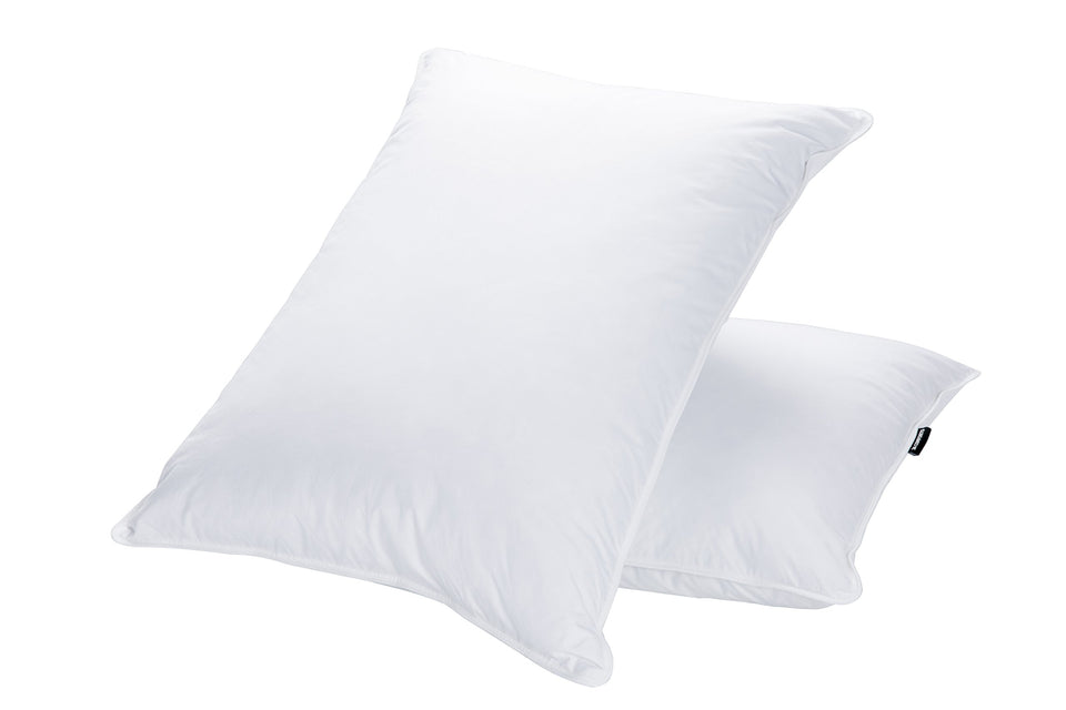 JA COMFORTS goose down pillow front view with plush loft for restful sleep