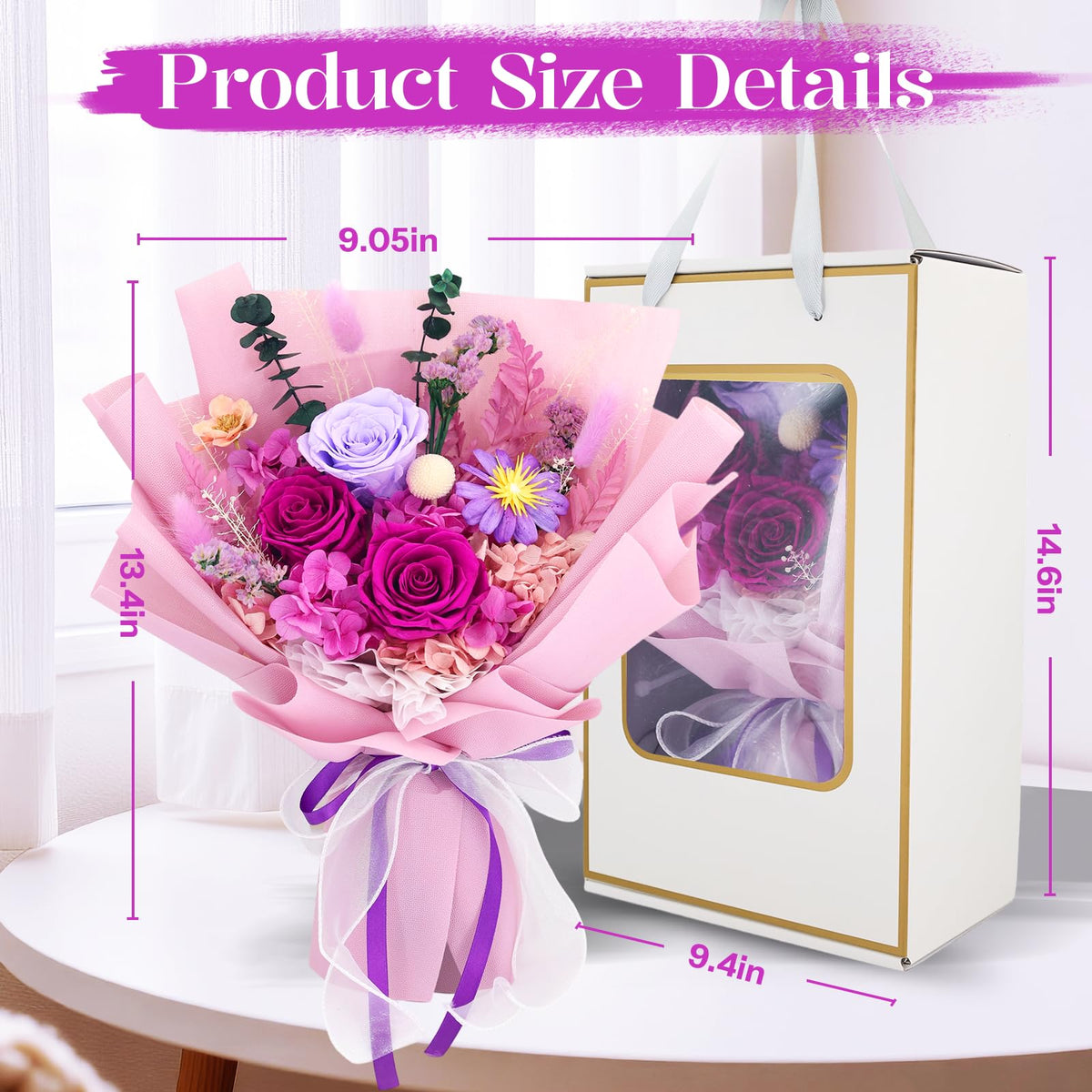 Jabeick forever rose gift box with elegant packaging ready to give