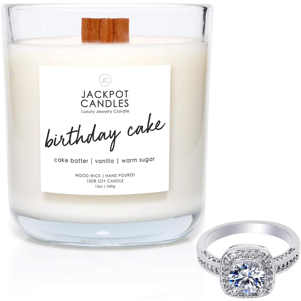Jackpot Candles birthday cake candle with ring inside, a fun surprise gift idea.