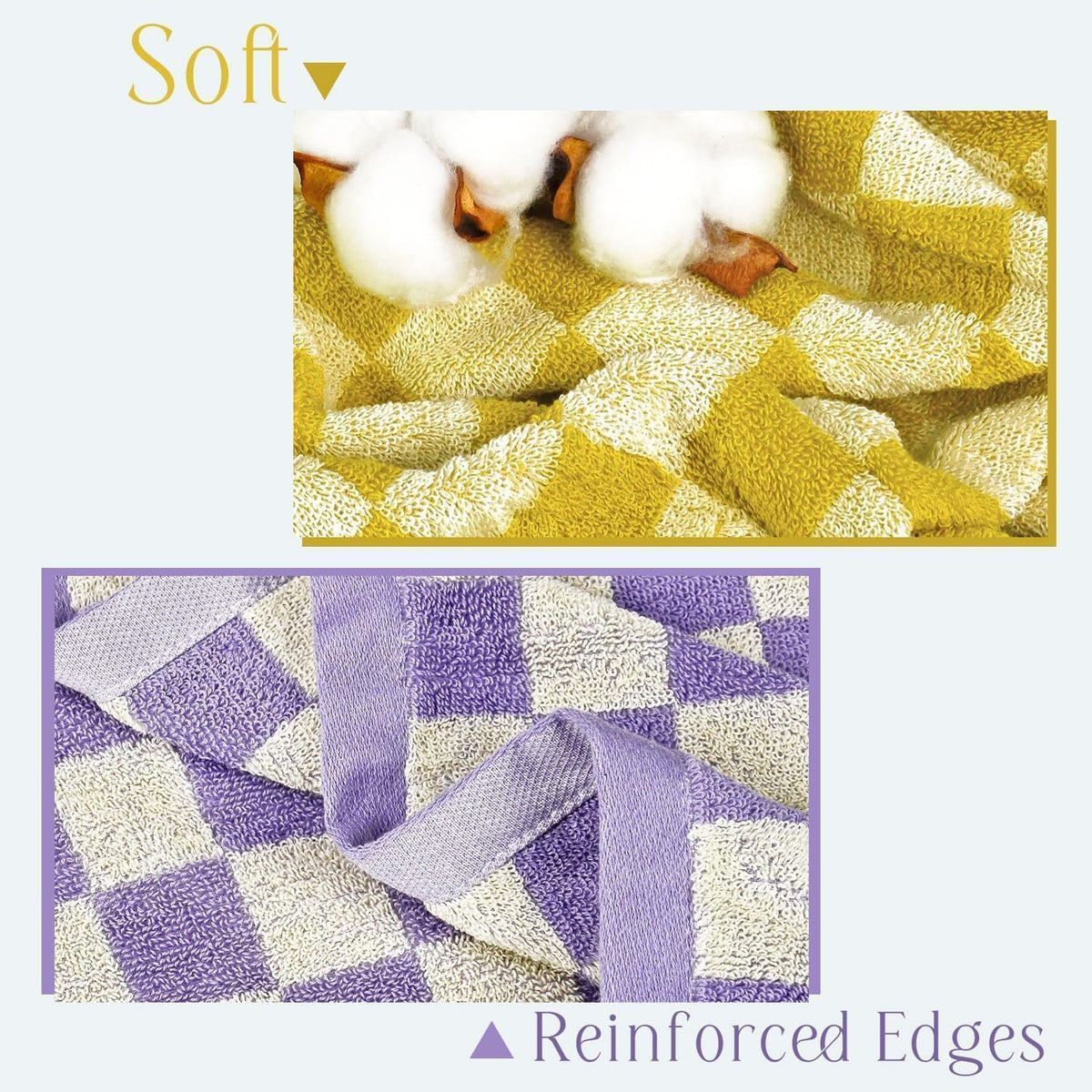 Jacquotha towel edge reinforcement prevents unraveling during washes