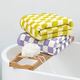 Jacquotha towel yellow detail shows vibrant color and plush softness