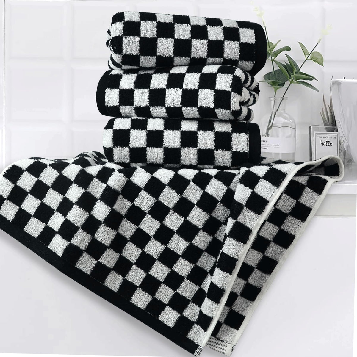 Jacquotha checkered texture closeup showing durable cotton weave and modern flair.