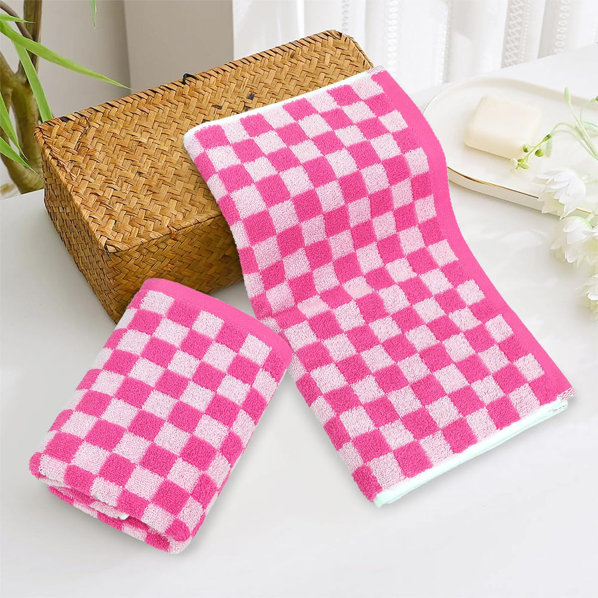 Jacquotha 100 percent cotton towels offer a soft touch and absorbent performance.