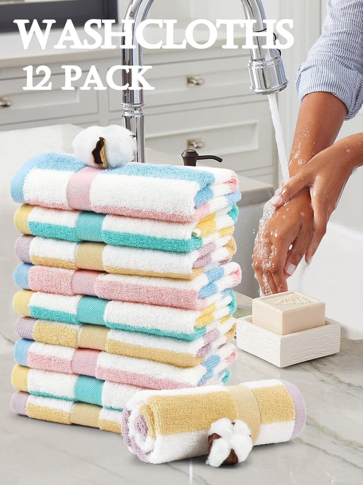 Jacquotha cotton washcloths close-up texture for gentle cleansing