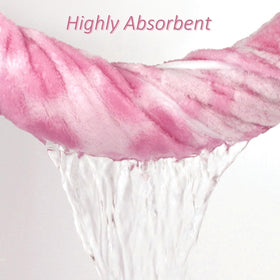 Jacquotha decorative pink bath towel with reinforced seams for durability.