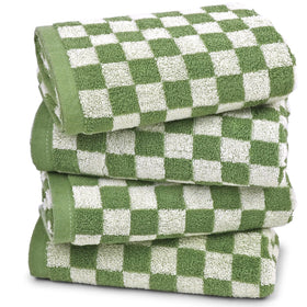 Jacquotha Green Hand Towels packaging view highlighting convenient four-pack