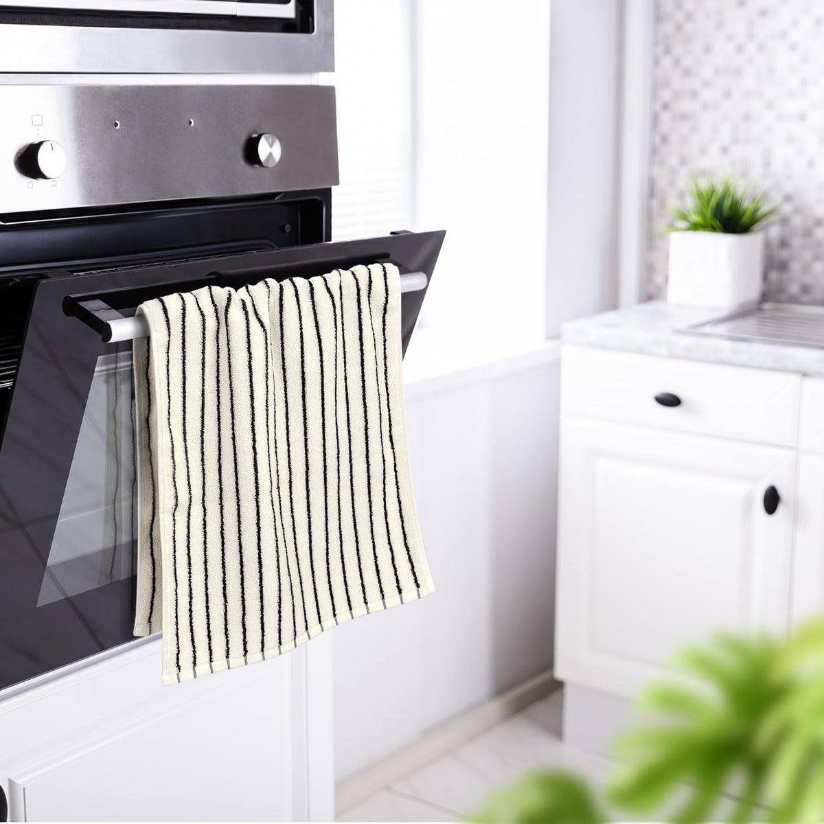 Towel pack neatly displayed on a rack for easy daily access.