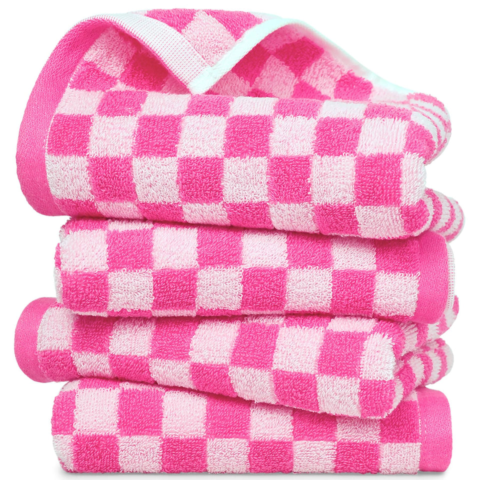 Jacquotha pink hand towels 4 pack adds vibrant bathroom style and quick drying.