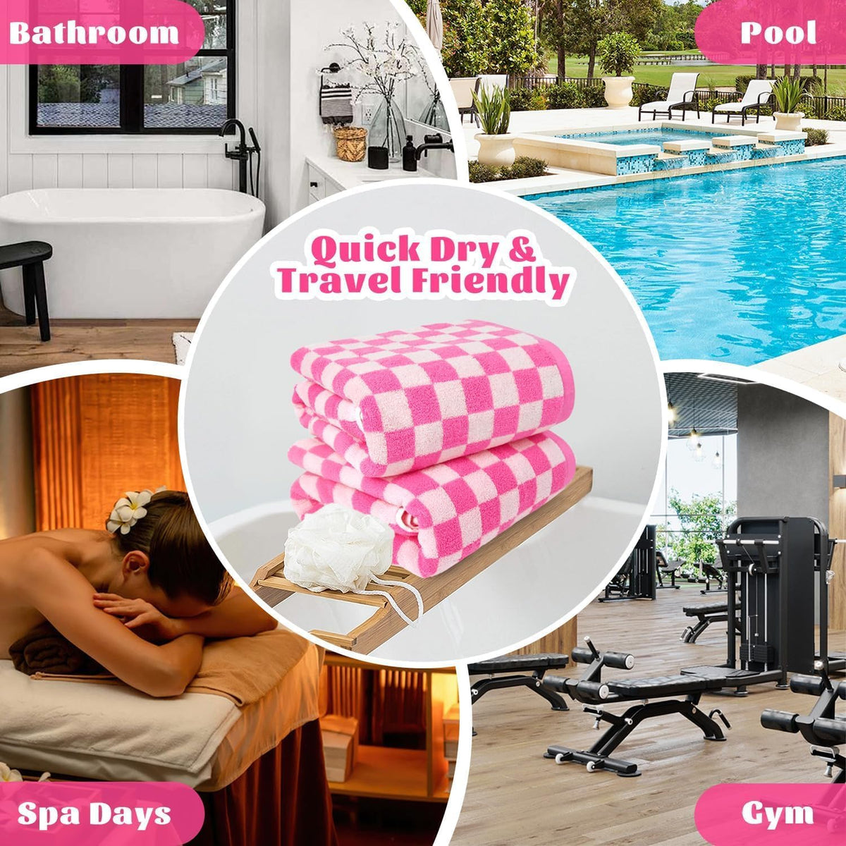 Jacquotha generous 27.5 x 55-inch towels provide ample coverage.