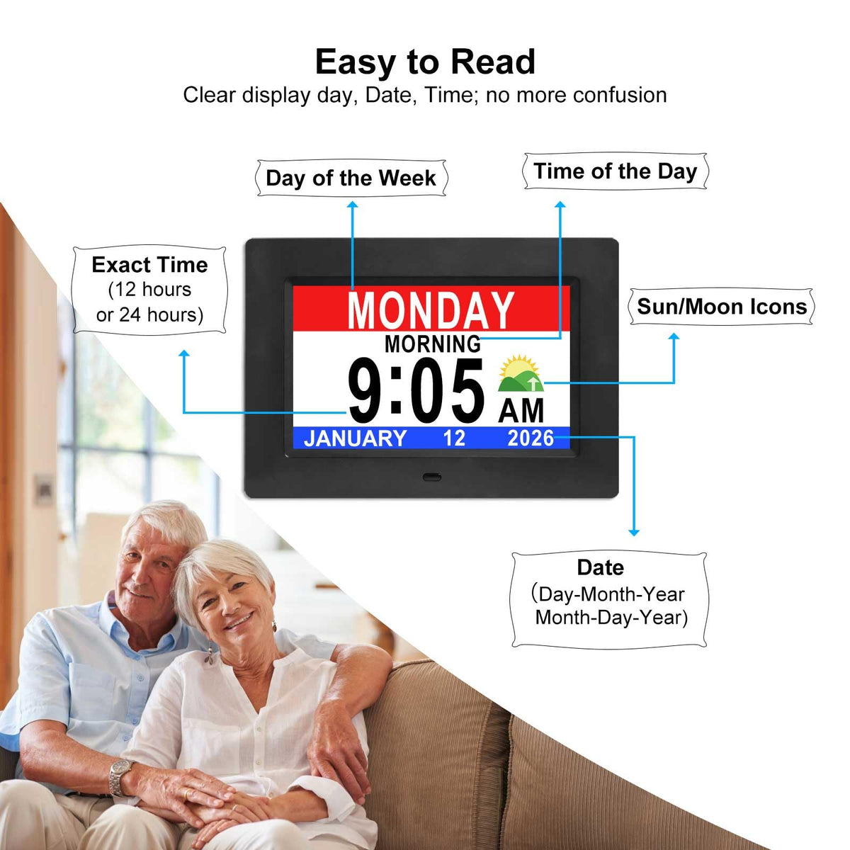 Jaihonda dementia clock alarms reminders support meals and medications consistently.