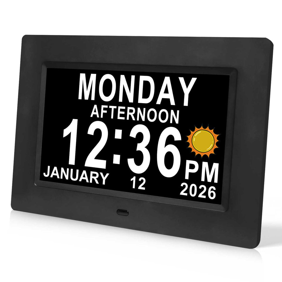 Jaihonda dementia clock large display shows time, date, and day clearly for seniors.