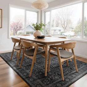 Jainmy rug with non-slip backing helps keep it in place.