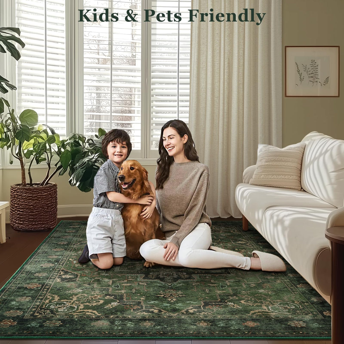 Jainmy 6x9 area rug suitable for living rooms, dining spaces, and home offices.
